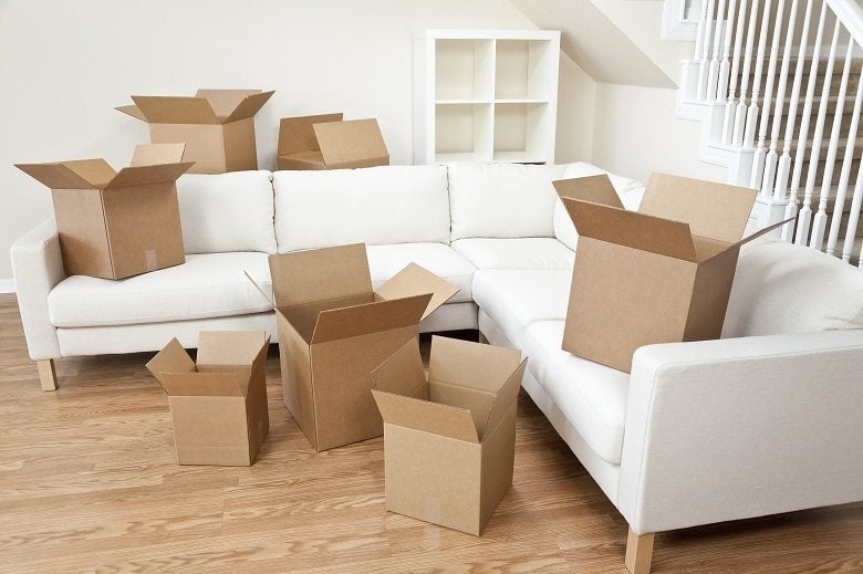 oom Of Cardboard Boxes for Moving House